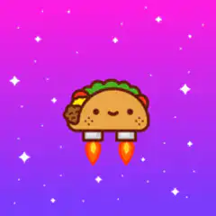 cute taco rocket ship