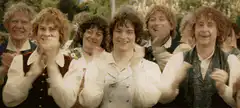 Hobbits clapping and cheering