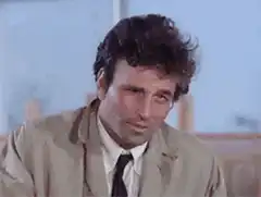 Peter Falk as Columbo shrugging