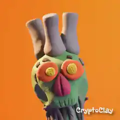 Claymation Monster with Three Horns
