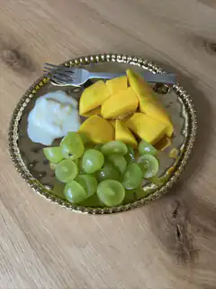 plate of fruit and yogurt