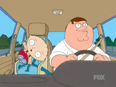 Stewie bouncing in car seat
