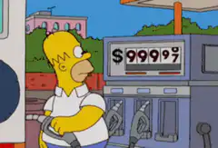 Homer Simpson gets free gas
