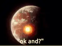 Moon explodes with ok and?