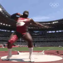 3D shot put throw animation