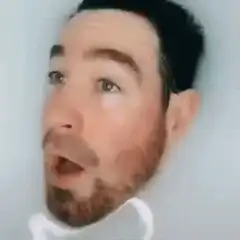 Man's face morphing and changing expressions