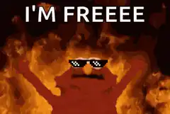 I'm Free meme with sunglasses