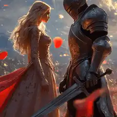 Knight and Lady Embrace