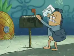 SpongeBob jumps out of mailbox