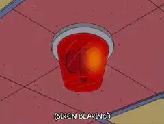 Red flashing siren light