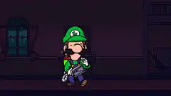 Luigi gets scared by a Boo