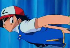 Ash Ketchum throws a pokeball