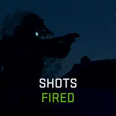 Soldier firing rifle at night