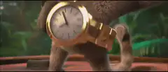 Monkey dancing with a gold watch
