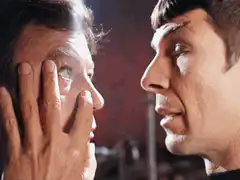 Spock touches Kirk's face