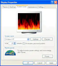 Windows XP Fire Screen Saver