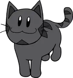 cartoon black cat walking