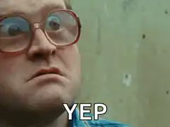 Man with glasses says YEP