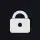 White padlock icon on dark background