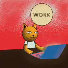 Cat trying to work on laptop