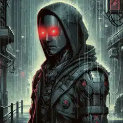 Cyberpunk Robot in Rain