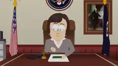 South Park woman stamps paper