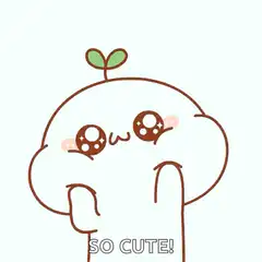 Cute plant character blushing