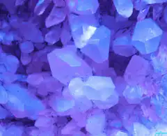 glowing purple crystals