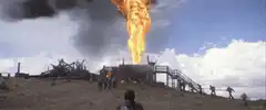 Fire tornado hits building