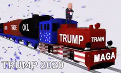 Trump Train with MAGA and Oil Cars