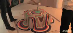 Colorful optical illusion stool