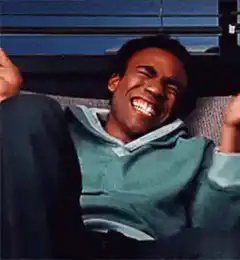 Donald Glover laughing hysterically