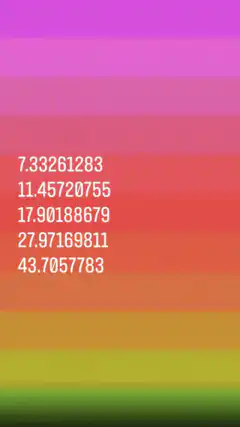 Rainbow gradient background with changing numbers