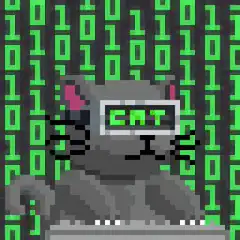 Matrix Cat Pixel Art