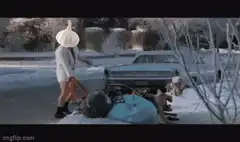 Garlic head man attacks with a sword