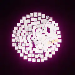 Marble cubes morphing into flower