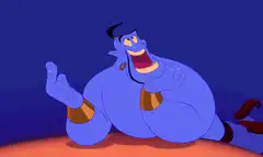 Genie transforms into a magic carpet