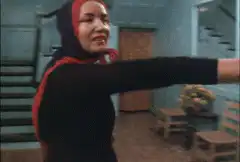 Woman dancing with American flag
