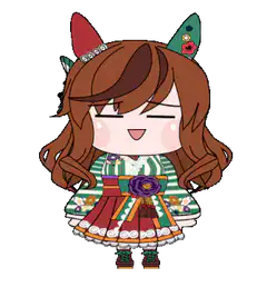 Chibi girl in kimono winking