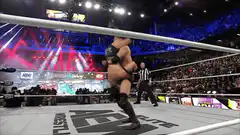 wrestler performs a piledriver