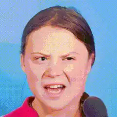 Greta Thunberg angry face