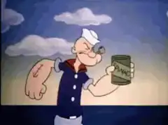 Popeye eats spinach