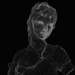 Rotating point cloud bust