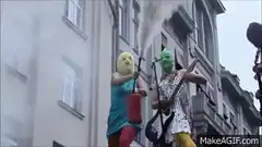 Pussy Riot band performing on stage