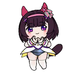 Chibi cat girl with purple hair