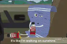 Mr. Meeseeks drinking beer