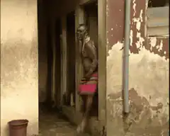 Man covered in soap dancing