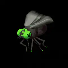 3D animated fly with green eyes