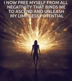 Woman ascending into light