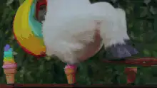Unicorn stepping on ice cream cone